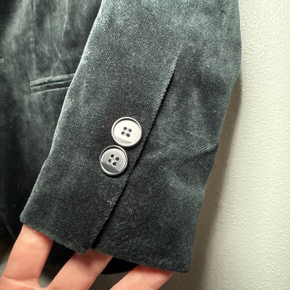 Zara Boys Velvet Suit Jacket Blazer Green Size 6 Christmas - Picture 2 of 5